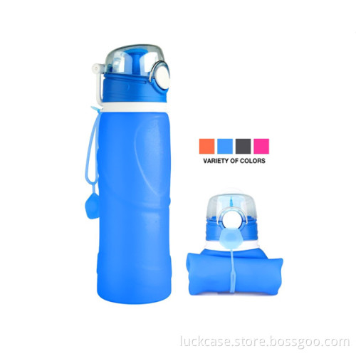 2017 Hot Selling Wholsale Outdoor BPA Free Portable Collapsible travel silicone bottle